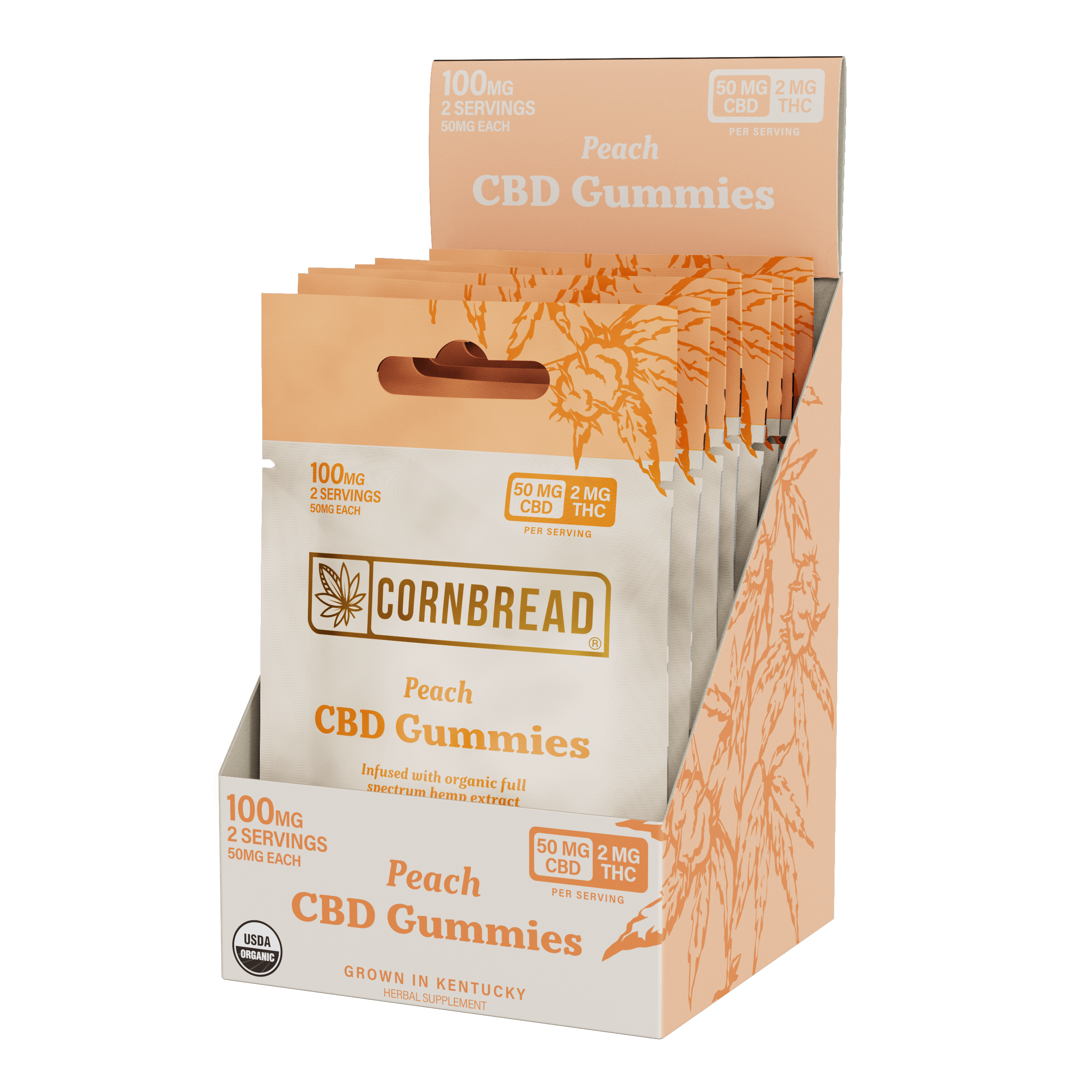 CBD Gummies Peach Pouch Box