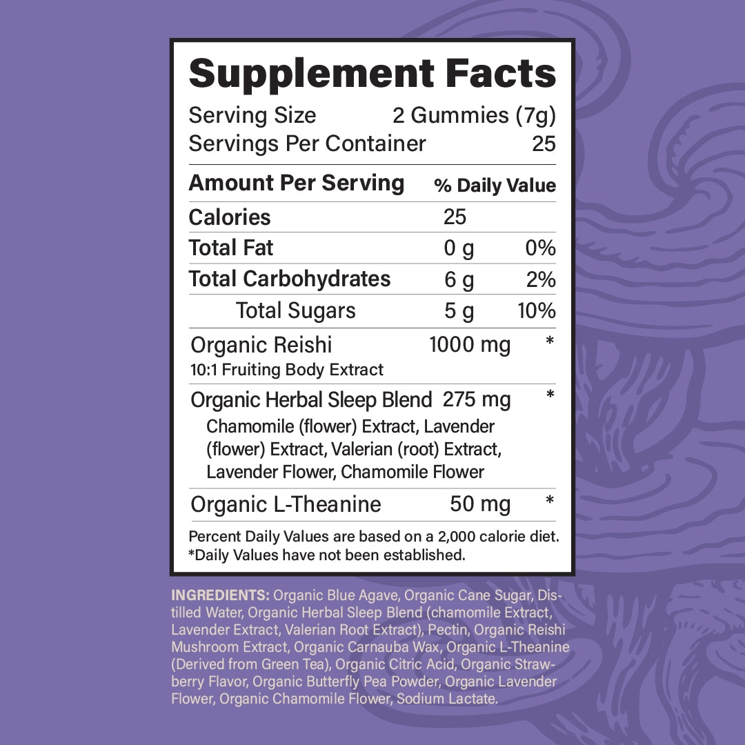 Mushroom Sleep Gummy Supplement Facts