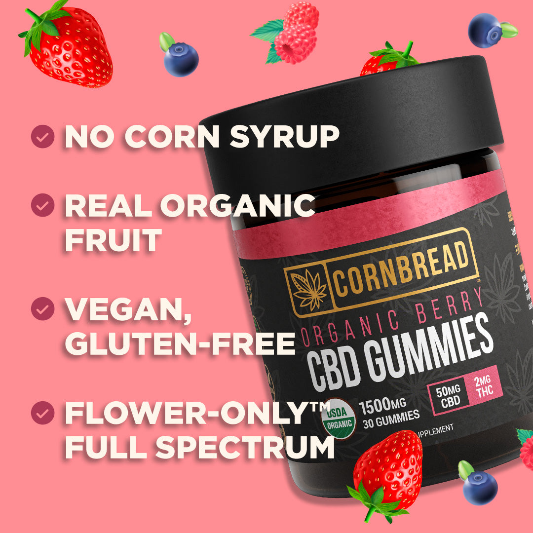 pear*holly*hemp専用　PC Cornbread Hemp, CBD Gummies, Peach, Full Spectrum, 30ct
