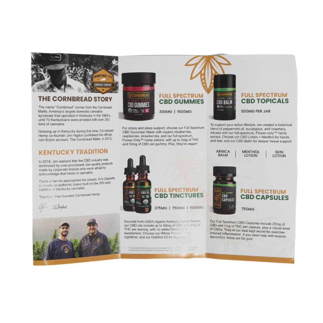 Trifold Brochure – Cornbread Hemp B2B